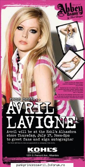 Avril Lavigne va lansa colectia de haine `Abbey Dawn` - cele my marfa haine marfa - Aici ultimele stiri!!
